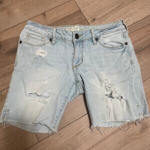 Bullhead Denim Shorts Womens Size 3 Vintage Cut-Off Distressed Whitewashed